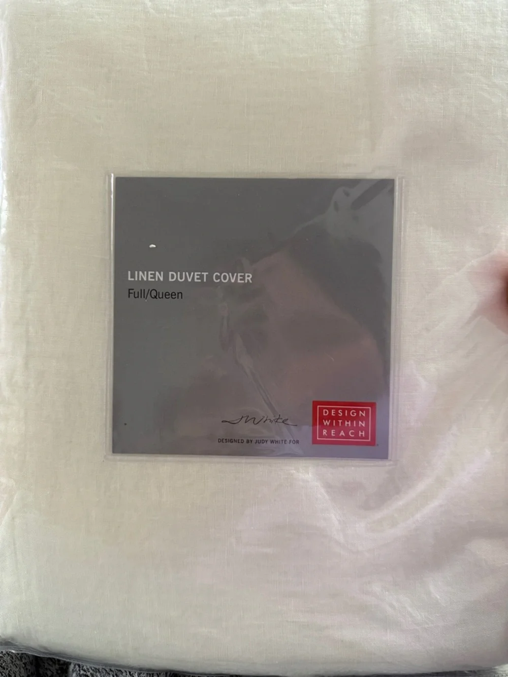 Design Within Reach DWR Italy Linen Duvet Cover white linen NEW